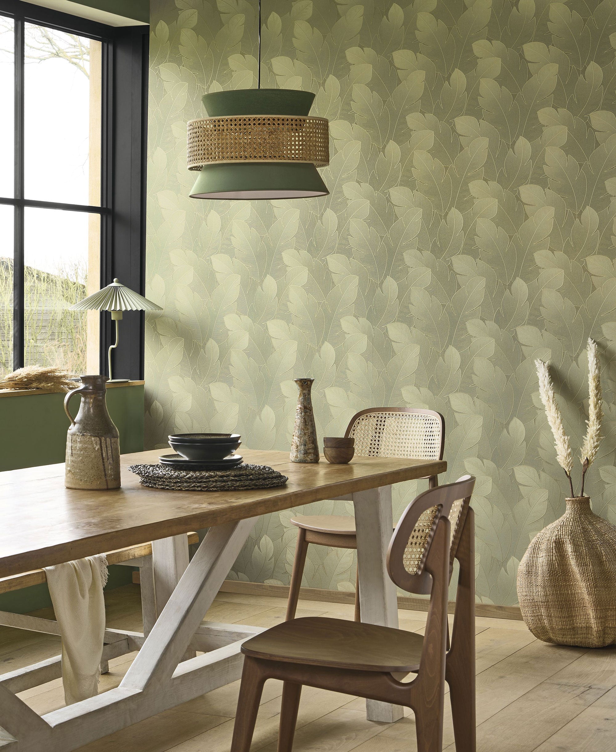 201297447 Yuto Vert Eucalyptus Vegetals Wallpaper by Casadeco