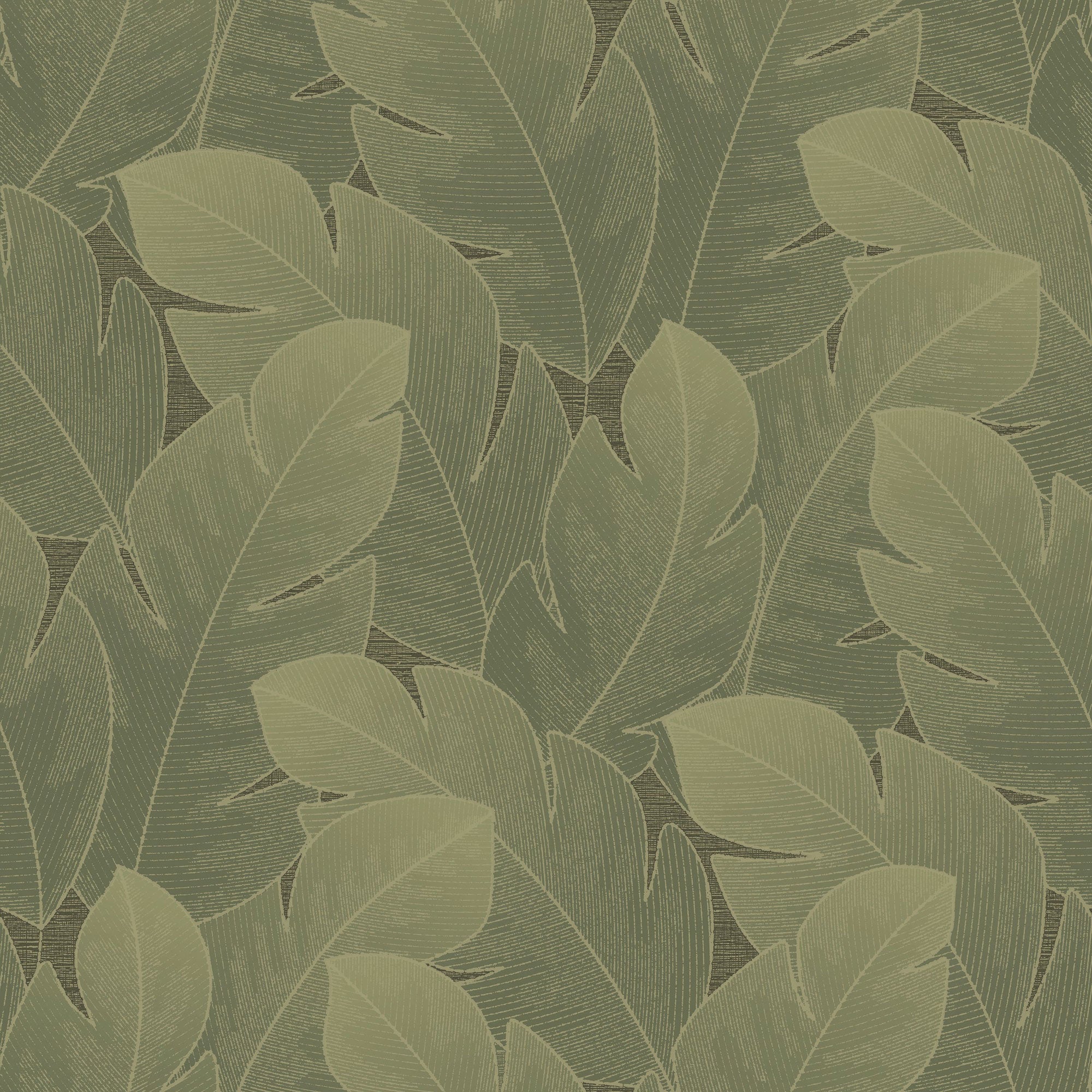 201297606 Yuto Vert Feuille Vegetals Wallpaper by Casadeco