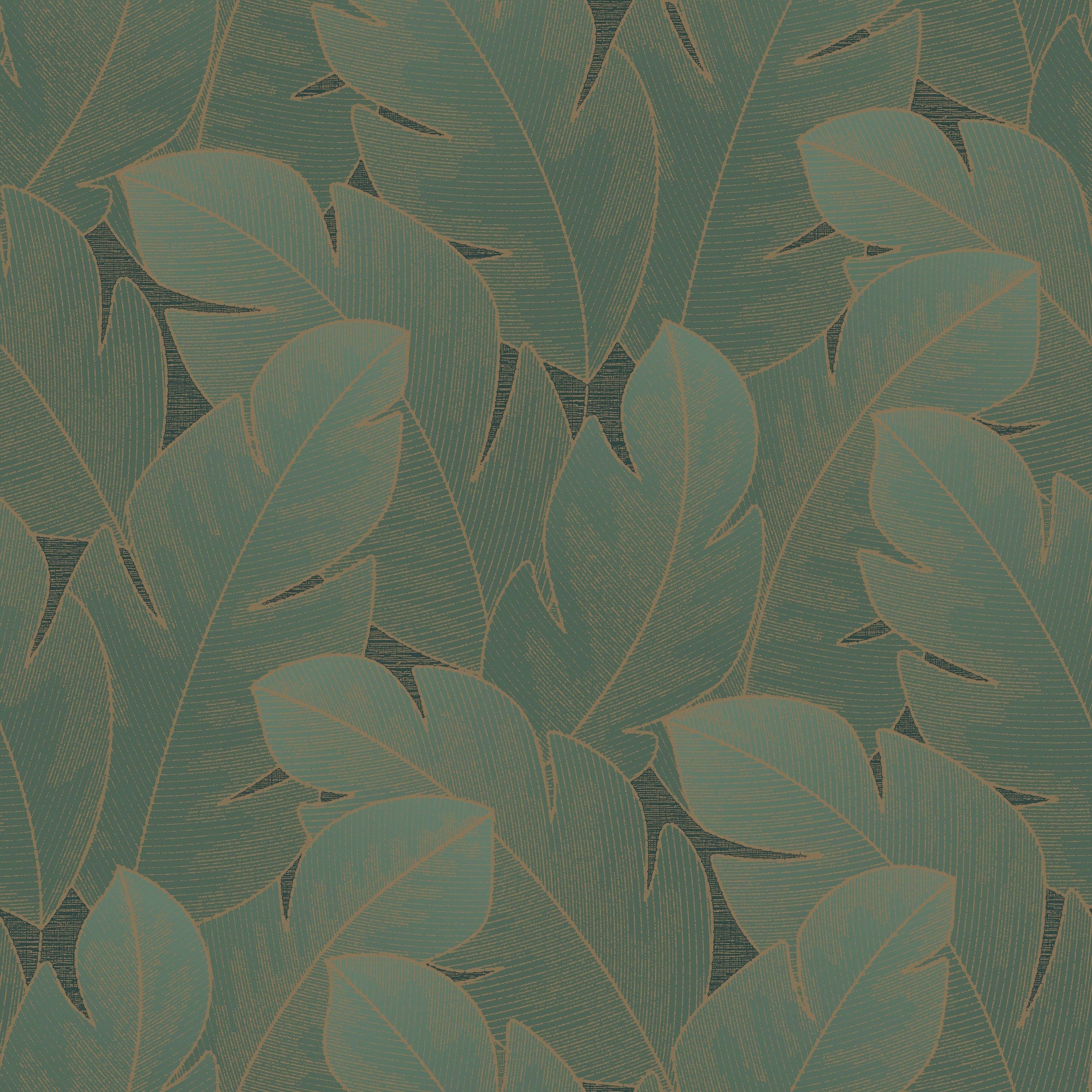 201297808 Yuto Vert Emeraude Vegetals Wallpaper by Casadeco