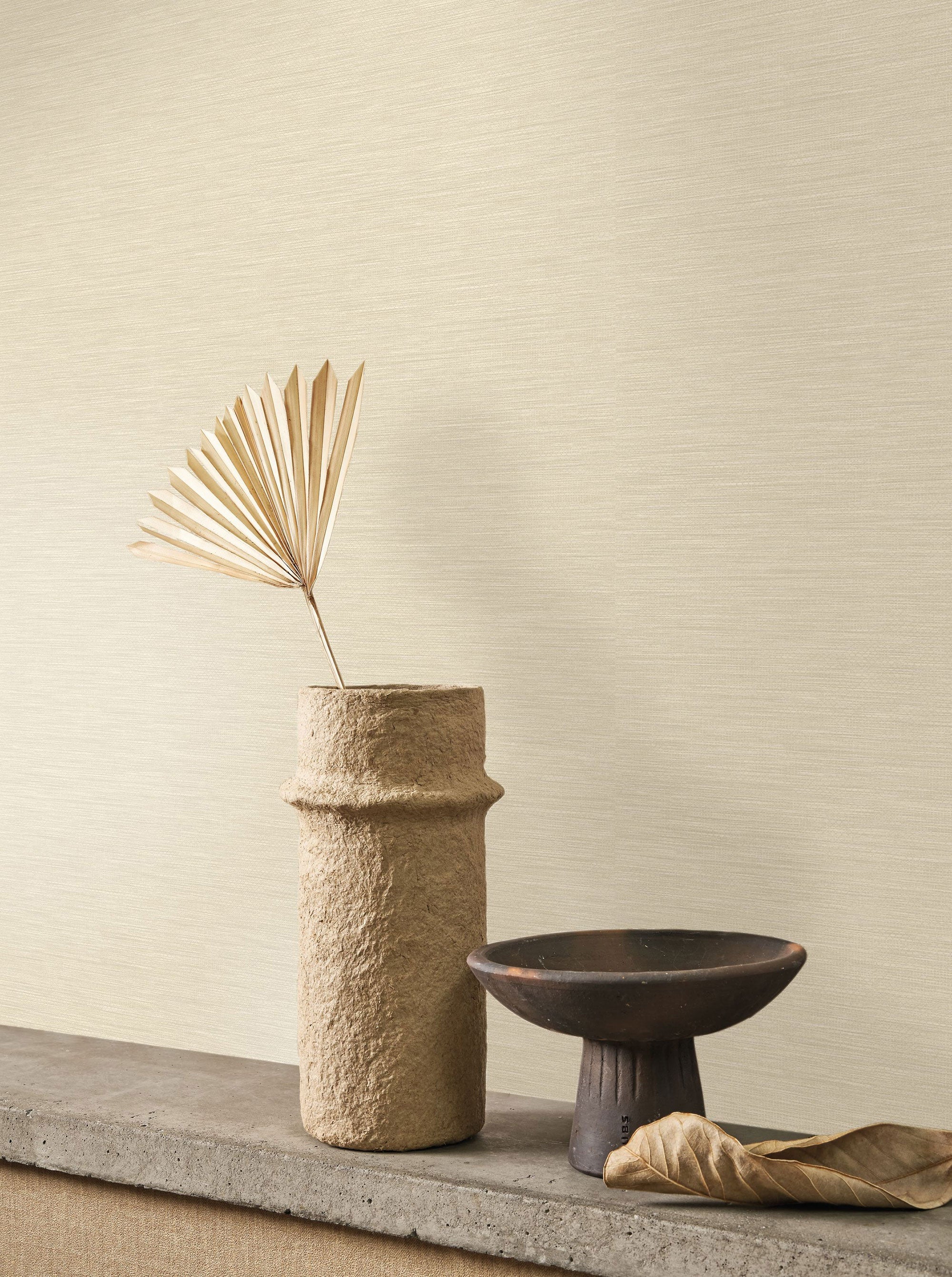 201301221 Boaco Beige Sable Vegetals Wallpaper by Casadeco
