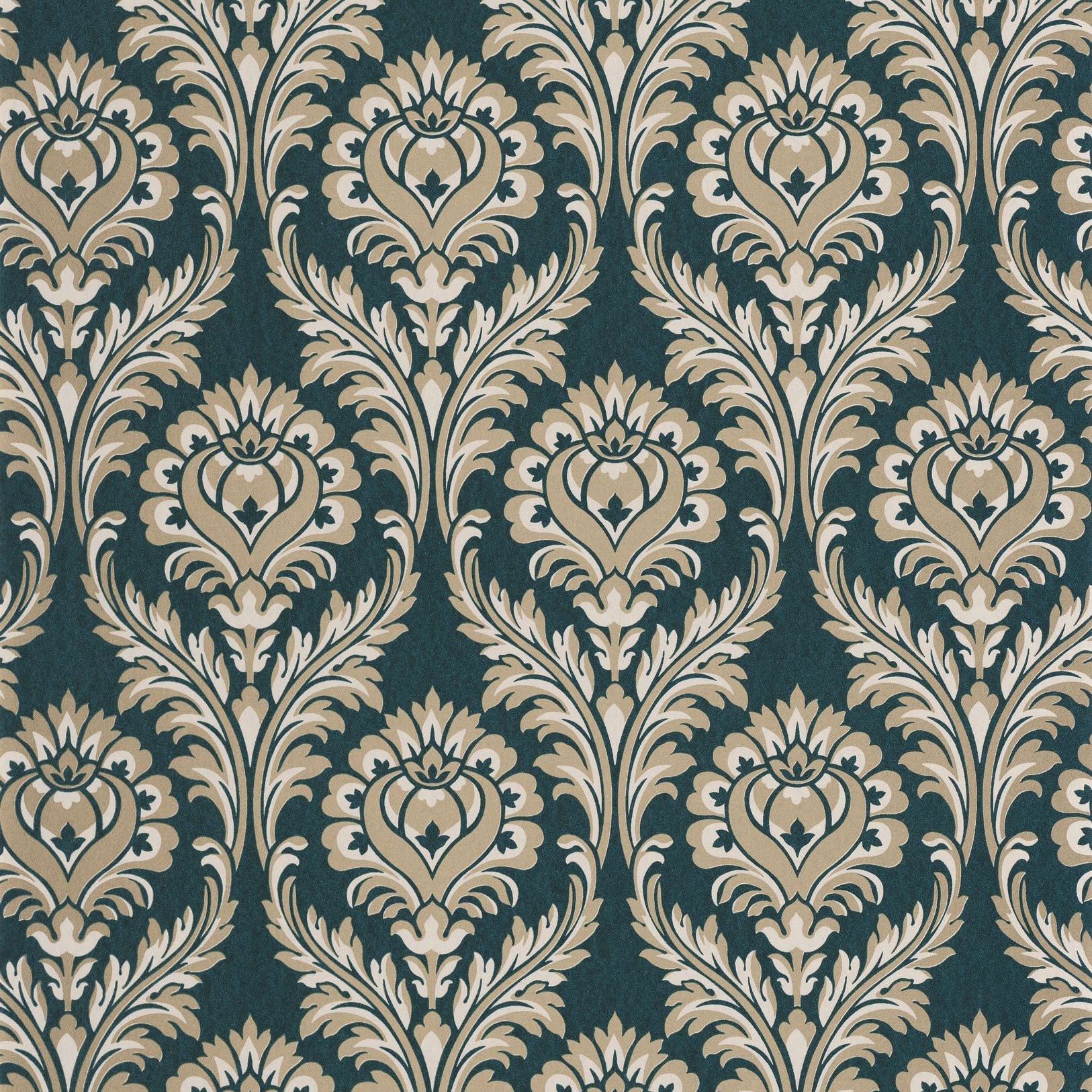 201986666 Hypnose Bleu Paon Wallpaper by Casadeco