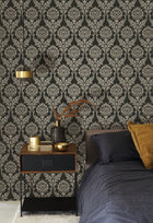 201989820 Hypnose Noir Fusain Wallpaper by Casadeco