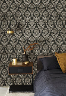 201989820 Hypnose Noir Fusain Wallpaper by Casadeco