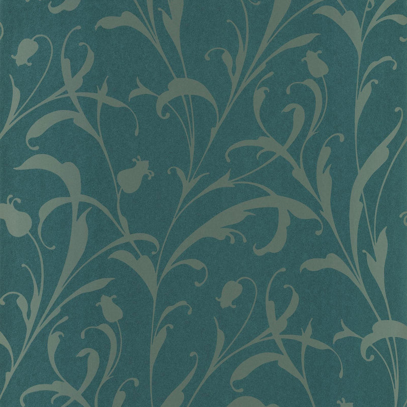202006730 Opaline Bleu Paon Wallpaper by Casadeco