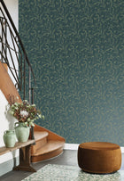 202006730 Opaline Bleu Paon Wallpaper by Casadeco