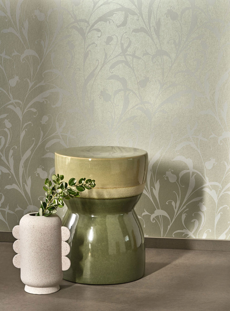 202007129 Opaline Vert Amande Wallpaper by Casadeco