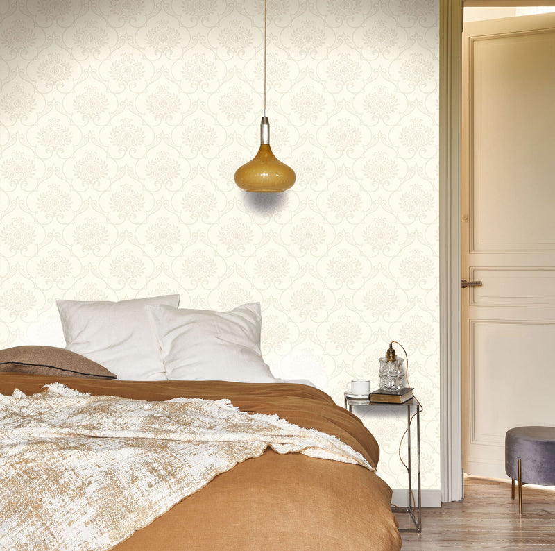 202010160 Panache Blanc Antique Wallpaper by Casadeco