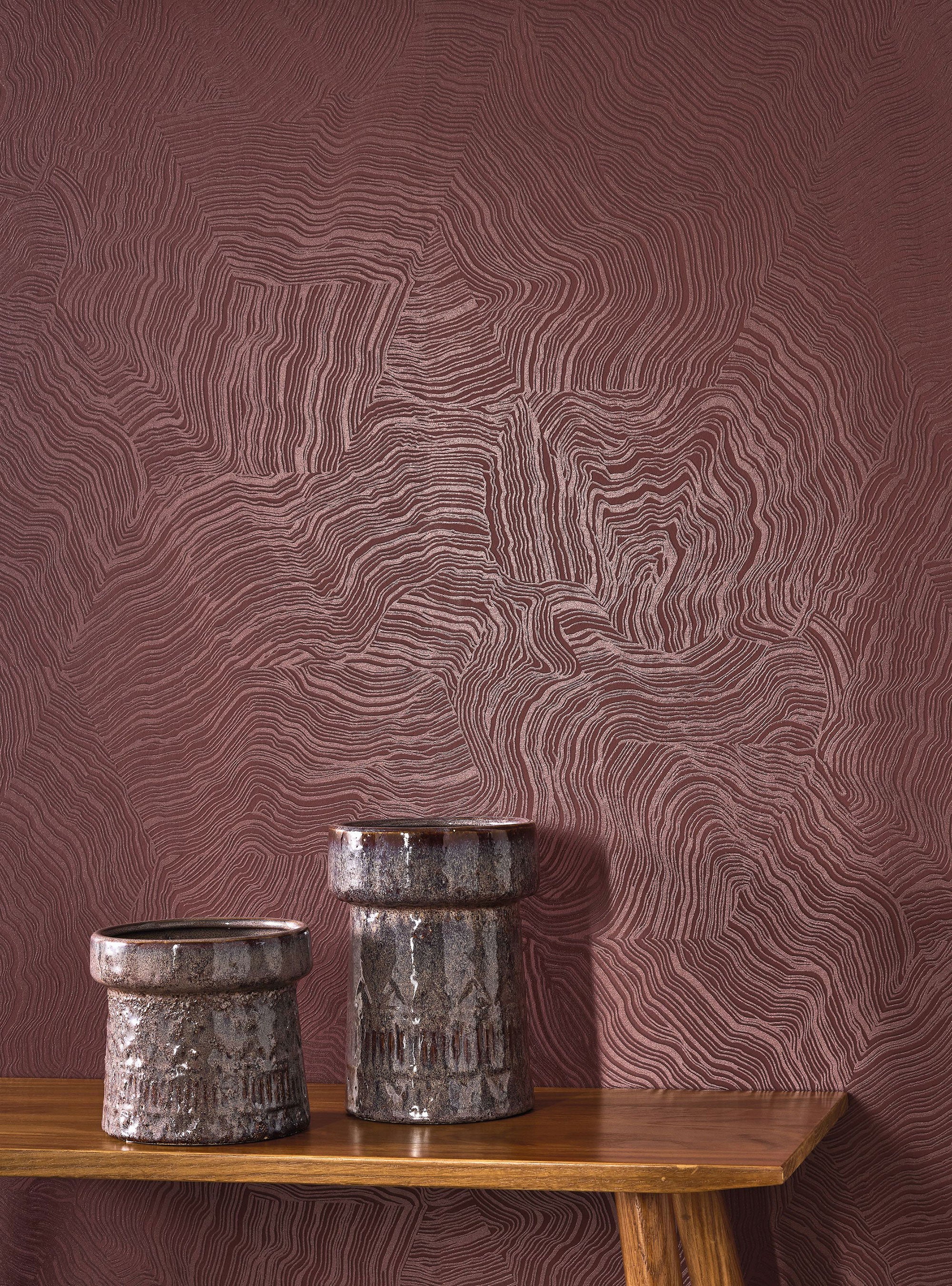 202028943 Infusion Rouge Grenat Wallpaper by Casadeco