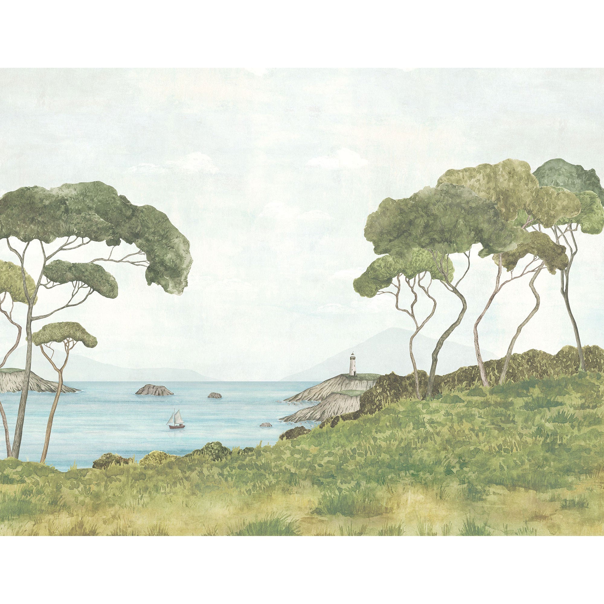 Pinedes Littorales Vert Pin Wonderwalls 3 Mural by Casadeco (400x310cm)