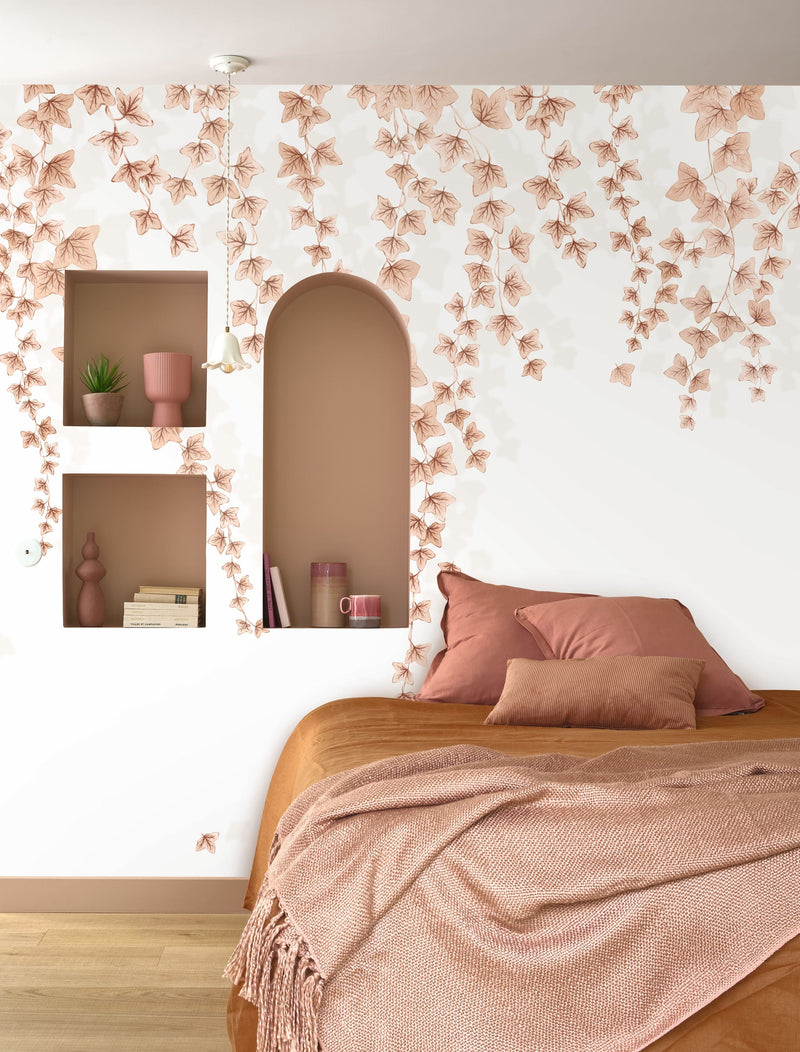 Lierre Suspendu Terracotta Wonderwalls 3 Mural by Casadeco (300x250cm)