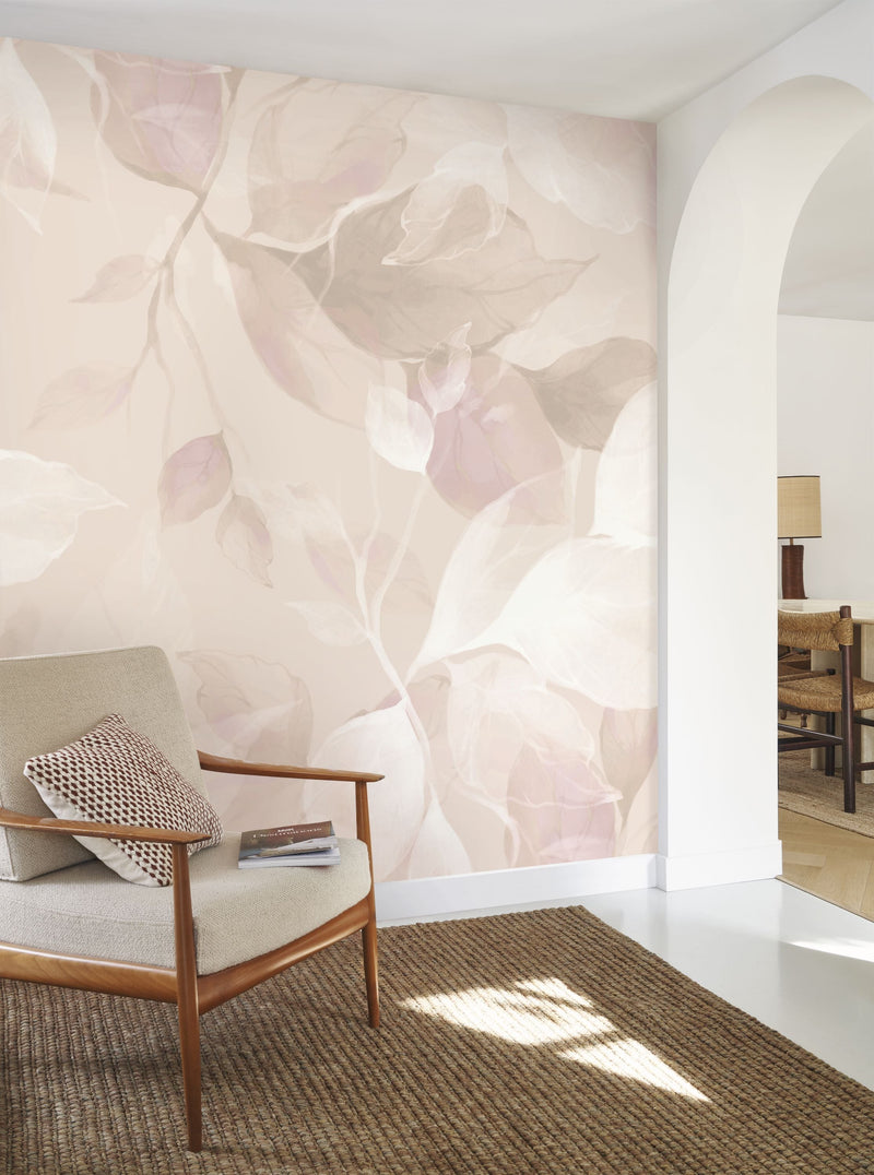 Souffle Vegetal Rose Nude Wonderwalls 3 Mural by Casadeco (200x250cm)