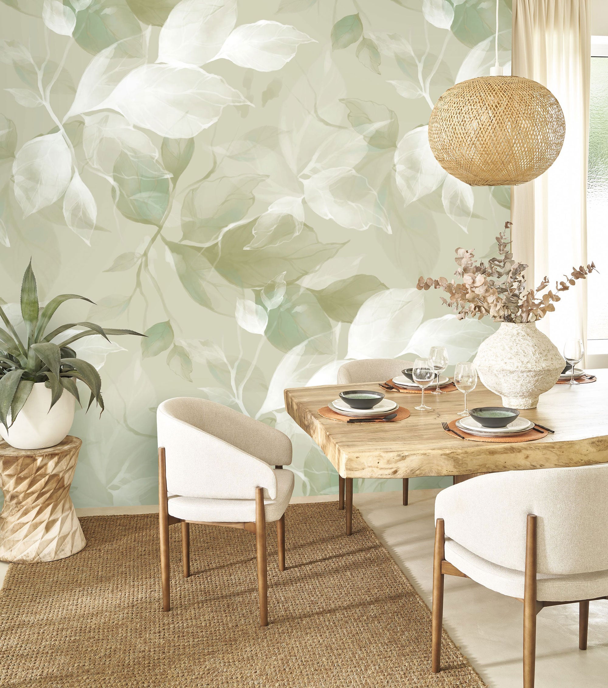 Souffle Vegetal Vert Amande Wonderwalls 3 Mural by Casadeco (200x280cm)