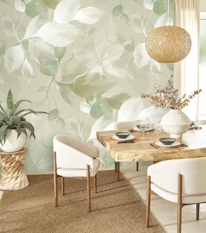 Souffle Vegetal Vert Amande Wonderwalls 3 Mural by Casadeco (200x250cm)