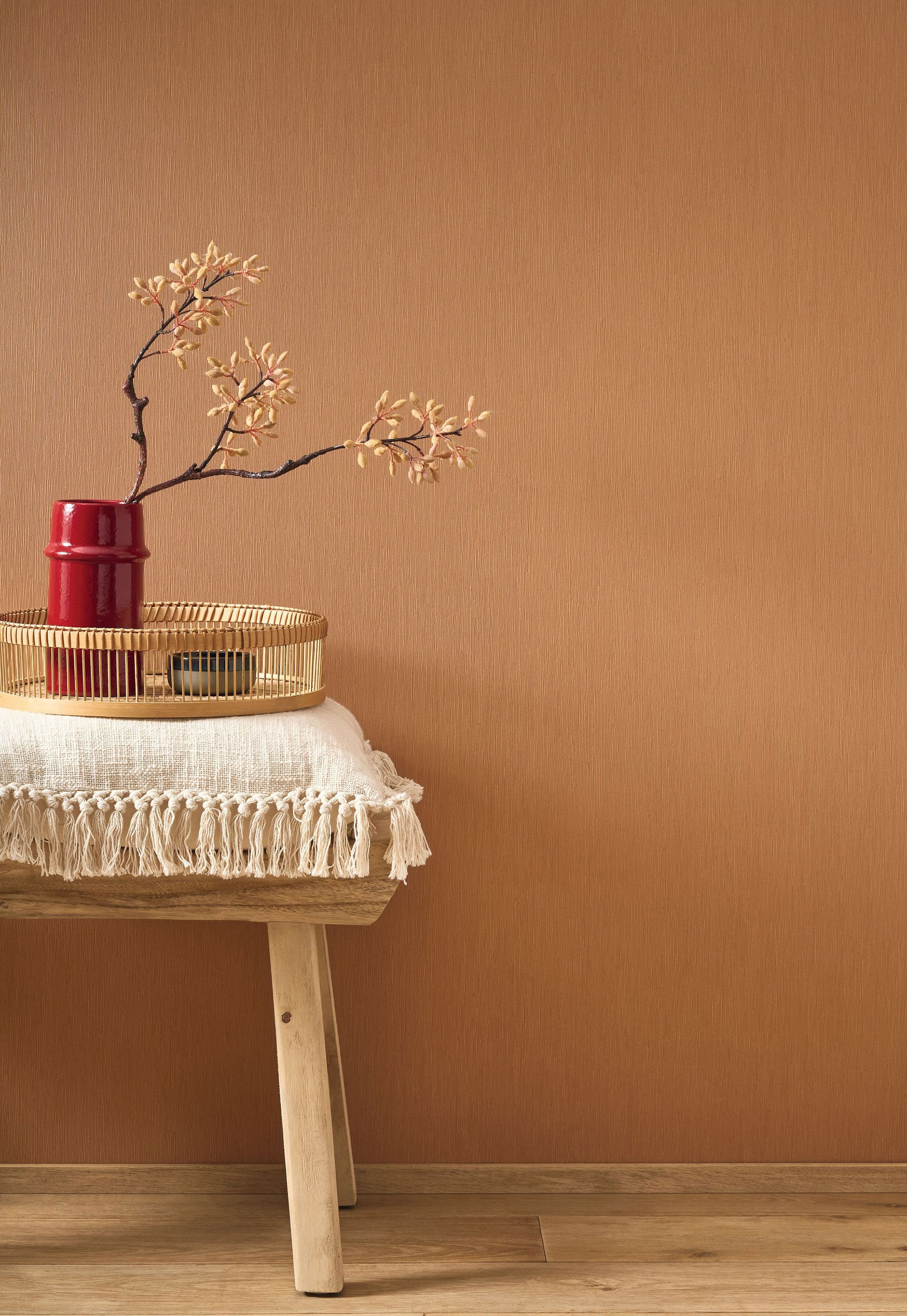 Caramel Hansan Wallpaper by Casadeco