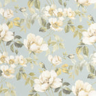 Sous Les Rosiers Bleu Doux Le Beau Jardin Wallpaper by Casadeco