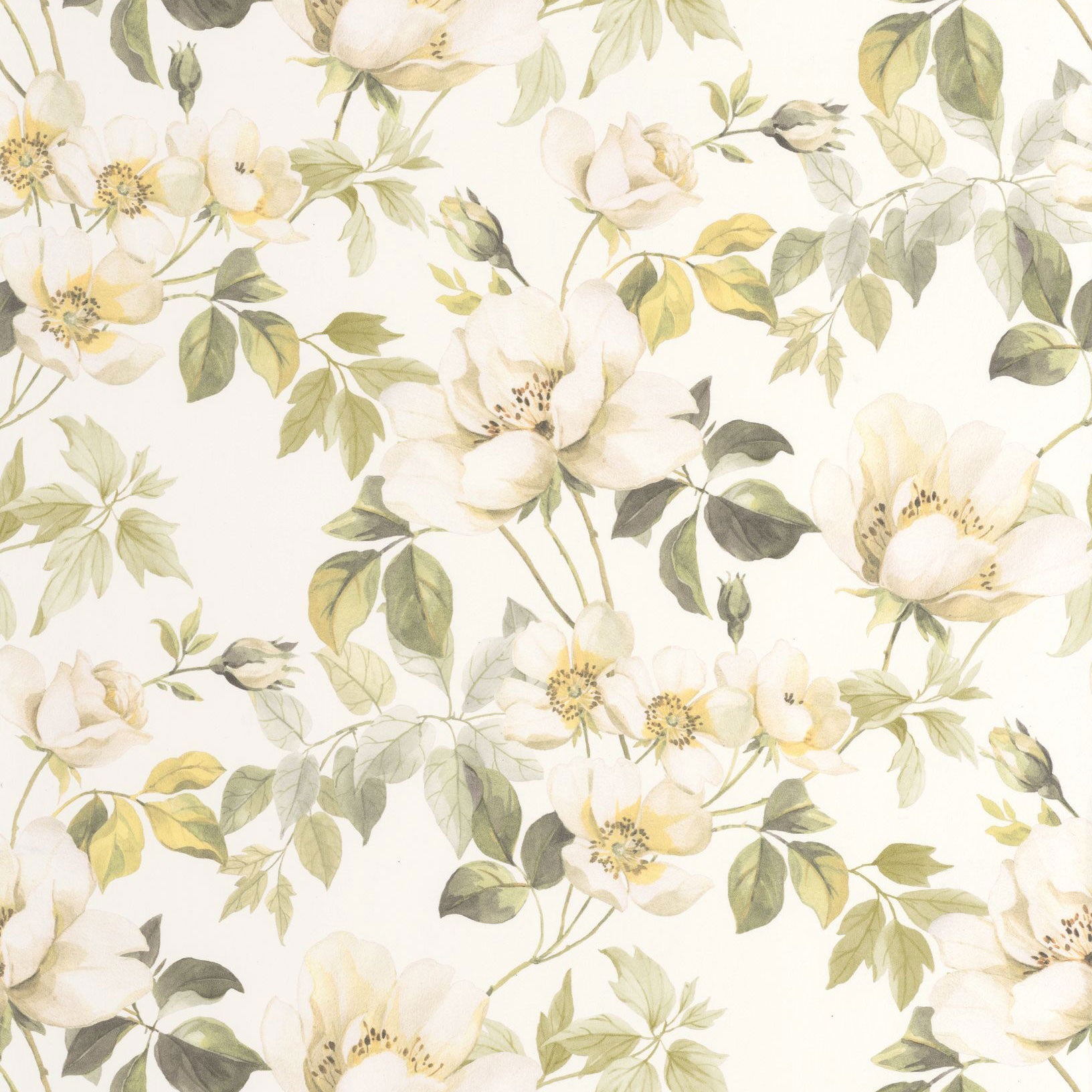 Sous Les Rosiers Vert Feuille Le Beau Jardin Wallpaper by Casadeco