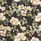 Sous Les Rosiers Noir Fusain Le Beau Jardin Wallpaper by Casadeco