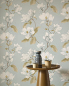 Brume De Magnolia Bleu Doux Le Beau Jardin Wallpaper by Casadeco