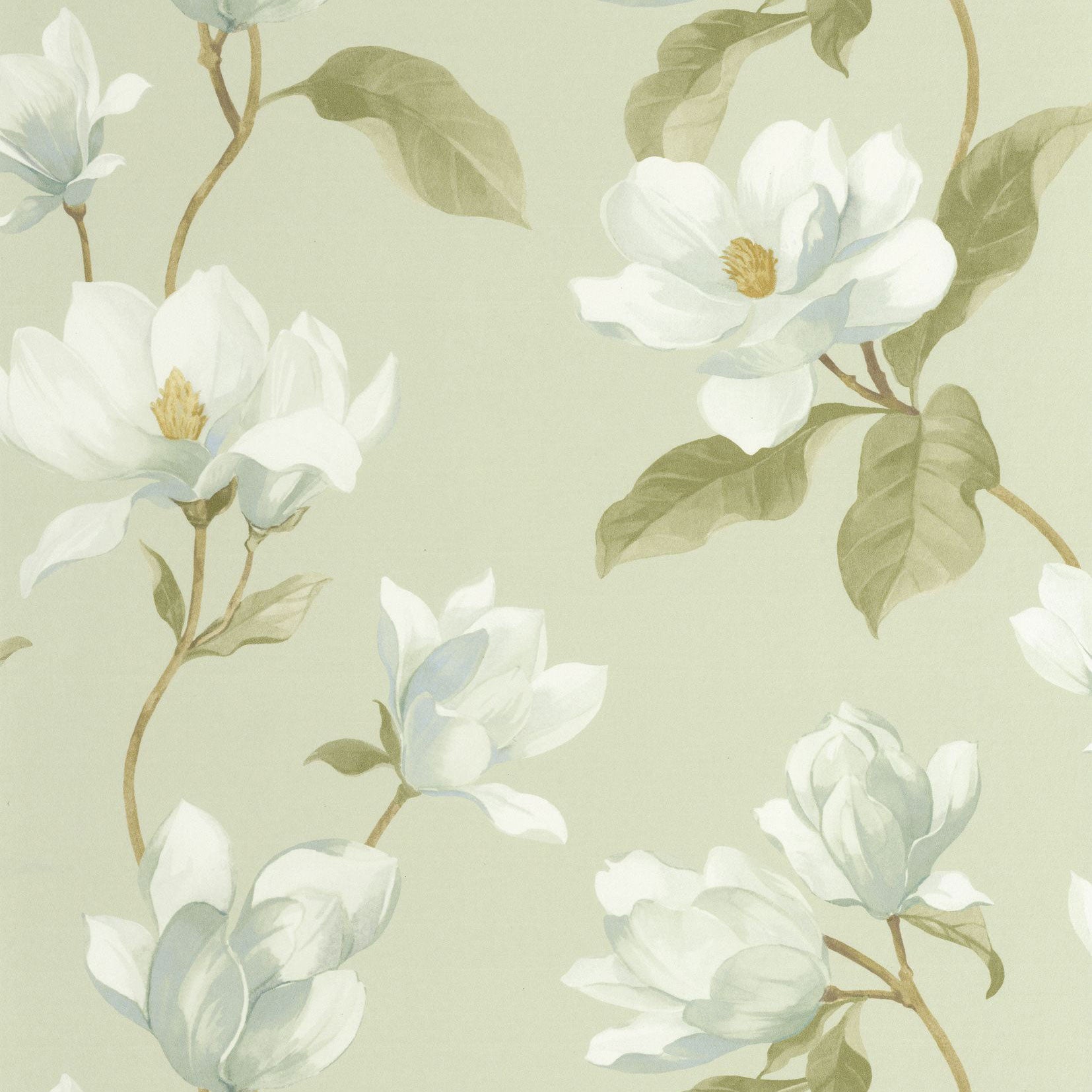 Brume De Magnolia Vert Amande Le Beau Jardin Wallpaper by Casadeco