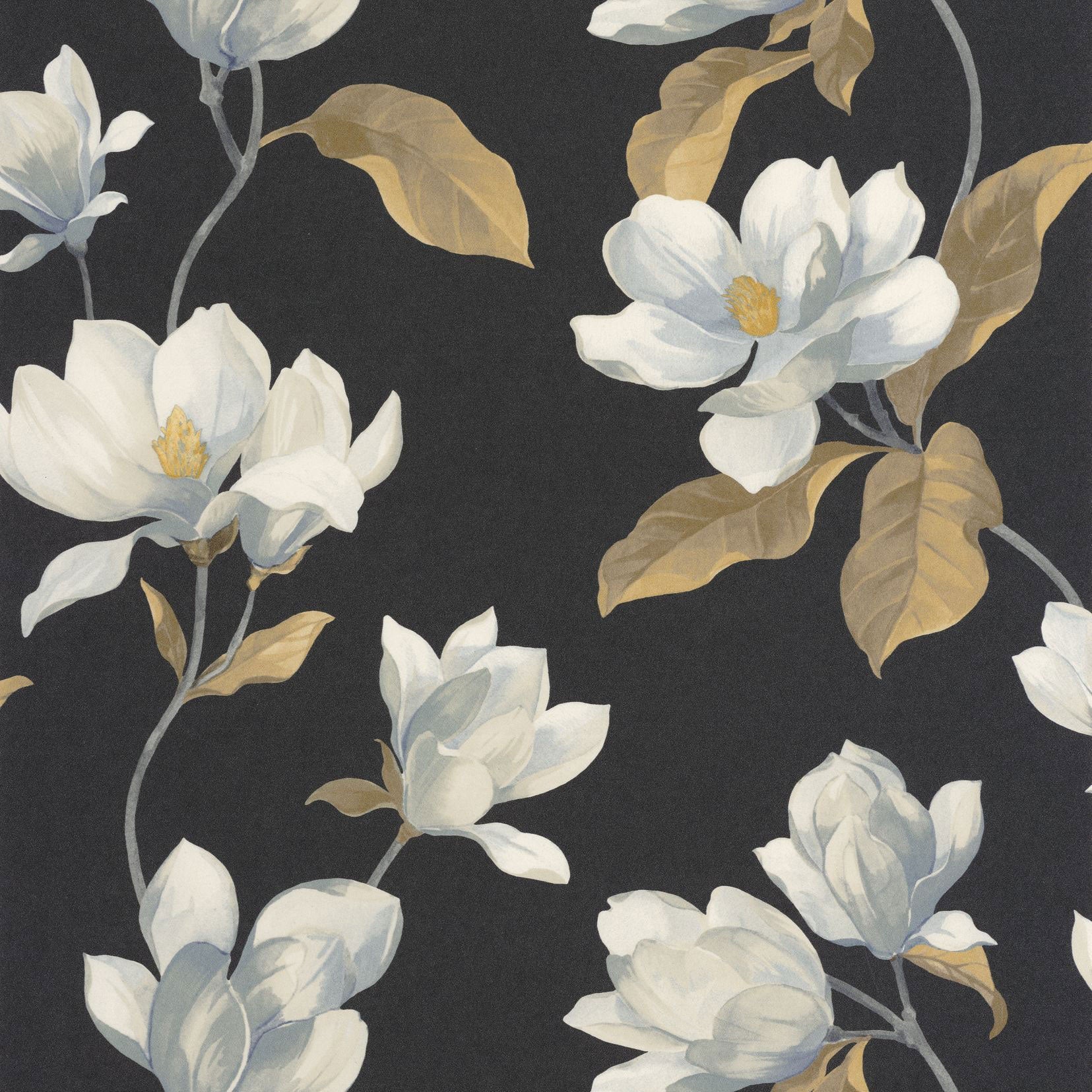 Brume De Magnolia Noir Fusain Le Beau Jardin Wallpaper by Casadeco