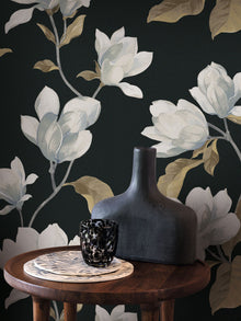 Brume De Magnolia Noir Fusain Le Beau Jardin Wallpaper by Casadeco