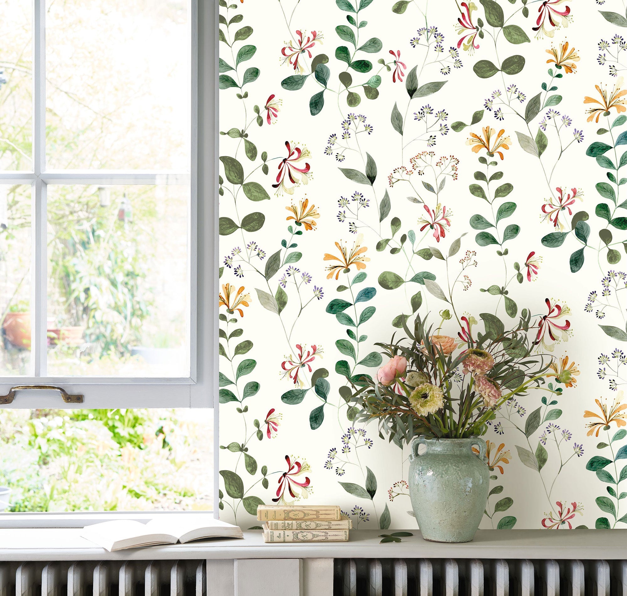 Chèvrefeuille Sauvage Vert Feuille Le Beau Jardin Wallpaper by Casadeco