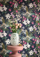 Songe De Jasmin Fuchsia Le Beau Jardin Wallpaper by Casadeco