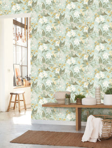 Songe De Jasmin Céladon Le Beau Jardin Wallpaper by Casadeco