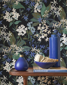 Songe De Jasmin Bleu Encre Le Beau Jardin Wallpaper by Casadeco