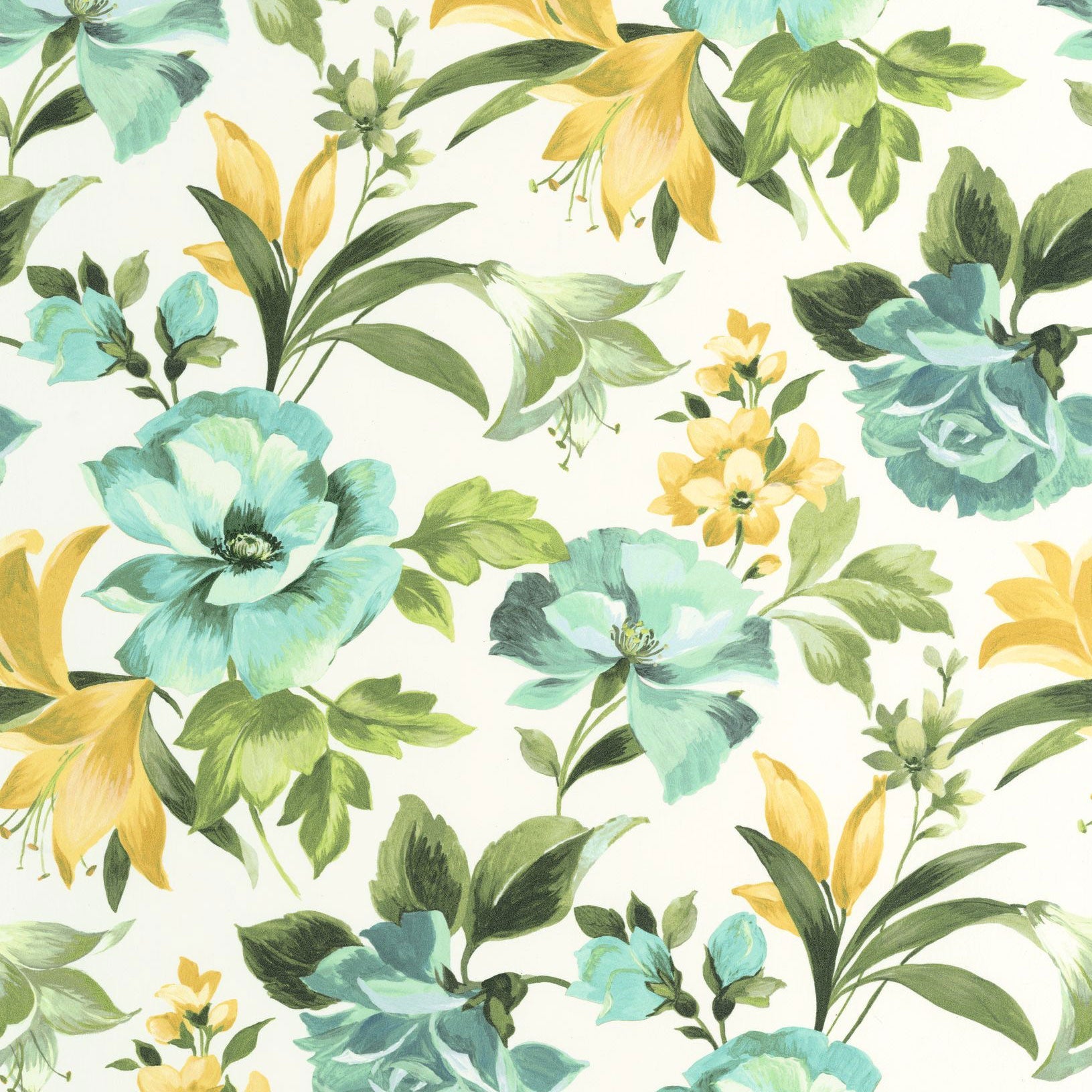 Bouquet D'Été Émeraude Le Beau Jardin Wallpaper by Casadeco