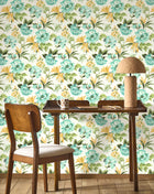 Bouquet D'Été Émeraude Le Beau Jardin Wallpaper by Casadeco
