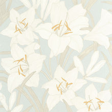 Clair De Lys Bleu Doux Le Beau Jardin Wallpaper by Casadeco