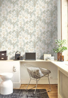 Clair De Lys Bleu Doux Le Beau Jardin Wallpaper by Casadeco