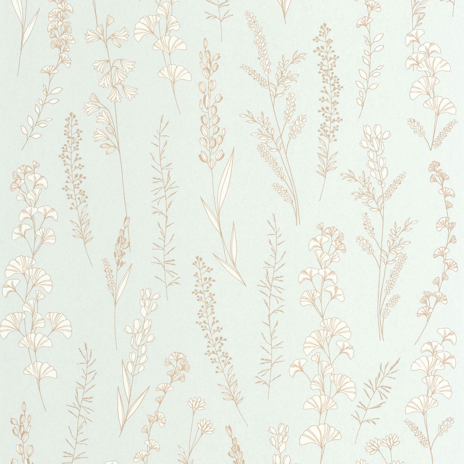 Carnet Botanique Bleu Doux Le Beau Jardin Wallpaper by Casadeco