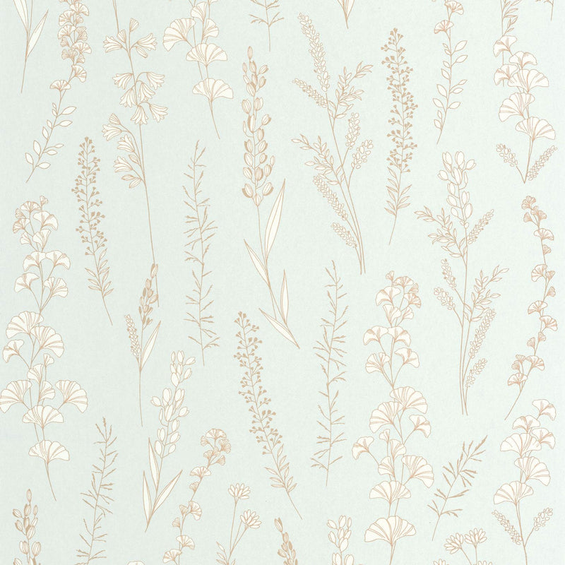 Carnet Botanique Bleu Doux Le Beau Jardin Wallpaper by Casadeco