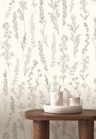 Carnet Botanique Noir Fusain Le Beau Jardin Wallpaper by Casadeco
