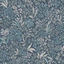 2025 Nocturne Dark Blue and Turquoise Icons Wallpaper by Boråstapeter