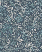 Nocturne Dark Blue and Turquoise Icons Wallpaper by Boråstapeter