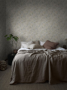 Nocturne Light Green and White Icons Wallpaper by Boråstapeter