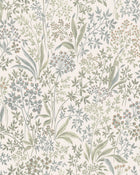 Nocturne Light Green and White Icons Wallpaper by Boråstapeter