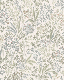 Nocturne Light Green and White Icons Wallpaper by Boråstapeter
