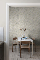 Nocturne Light Green and White Icons Wallpaper by Boråstapeter