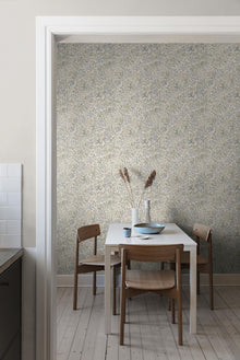 Nocturne Light Green and White Icons Wallpaper by Boråstapeter