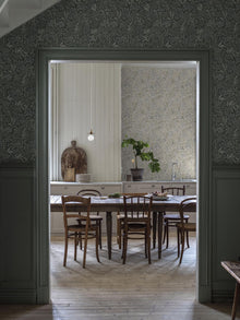 Nocturne Light Green and White Icons Wallpaper by Boråstapeter