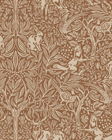 2045 Under the Elder Tree Dark Brown and Beige Icons Wallpaper by Boråstapeter
