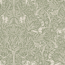 2046 Under the Elder Tree Light Green and Beige Icons Wallpaper by Boråstapeter