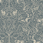 2047 Under the Elder Tree Dark Blue and Beige Icons Wallpaper by Boråstapeter