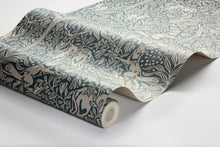 2047 Under the Elder Tree Dark Blue and Beige Icons Wallpaper by Boråstapeter