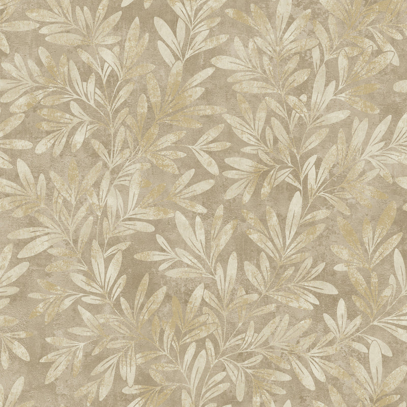 204801 Willow Trail Taupe Wallpaper by Grandeco