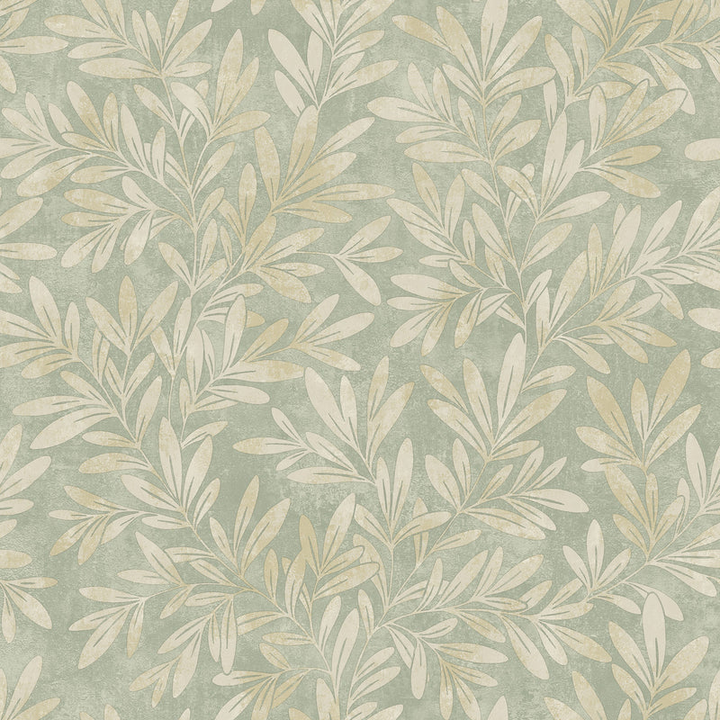 204803 Willow Trail Sage Wallpaper by Grandeco